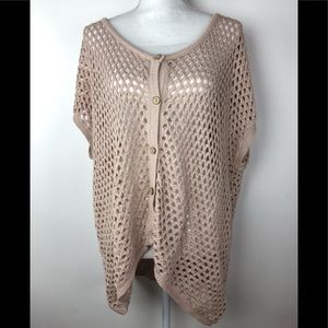 Mak B knit sleeveless crochet sweater